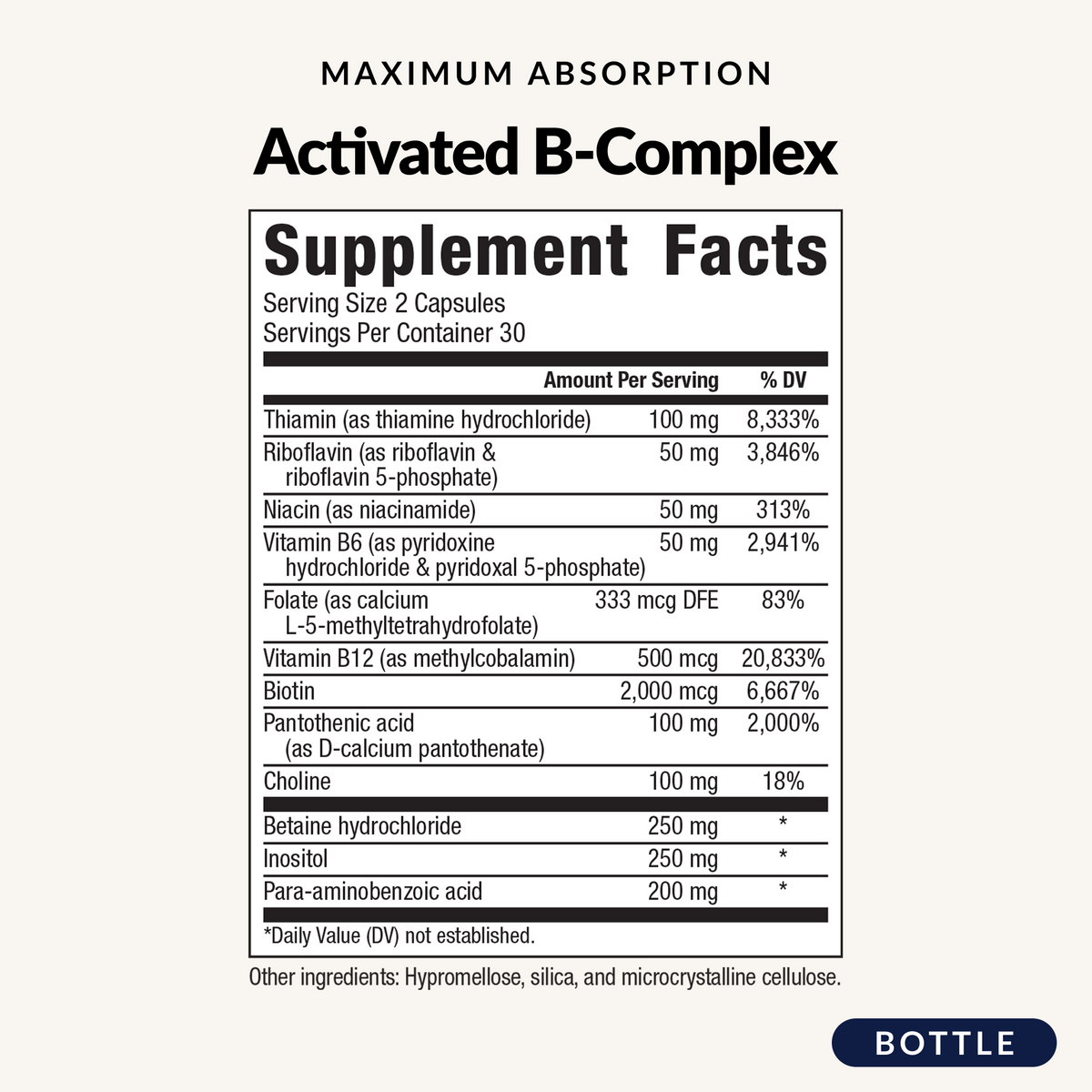 Activated B-Complex - Supplement Facts