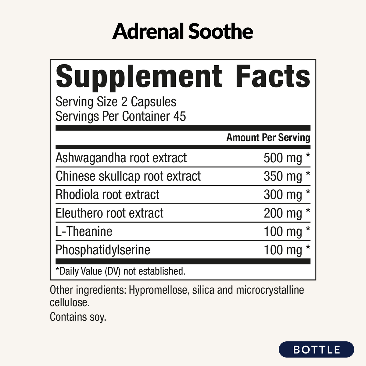 Adrenal Soothe - Supplement Facts