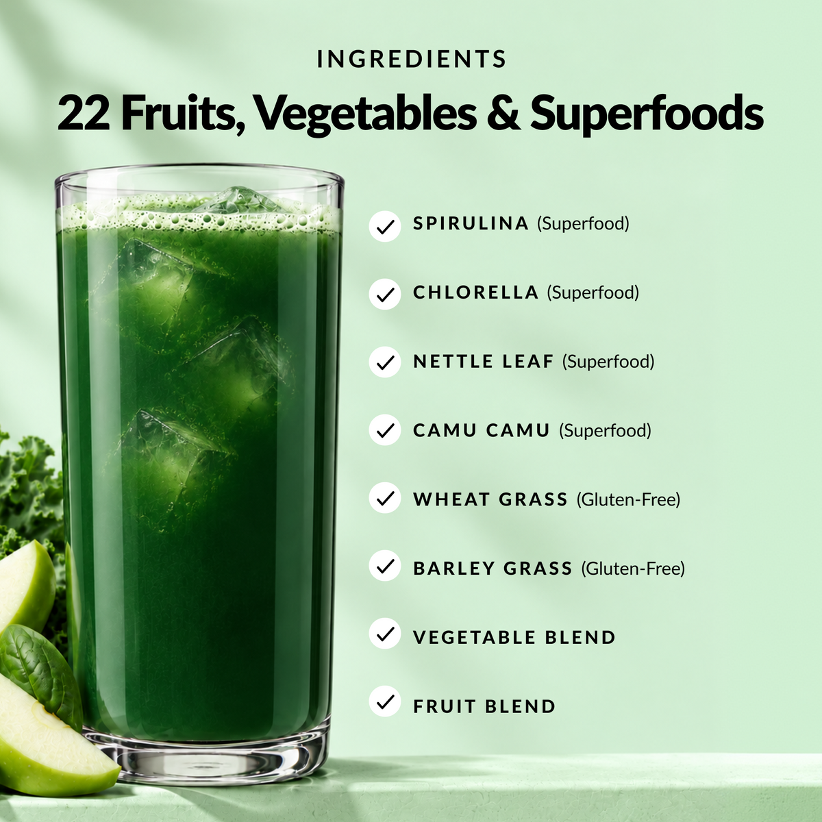Daily Fruit and Vegetable Blend Crisp Apple - Ingredients