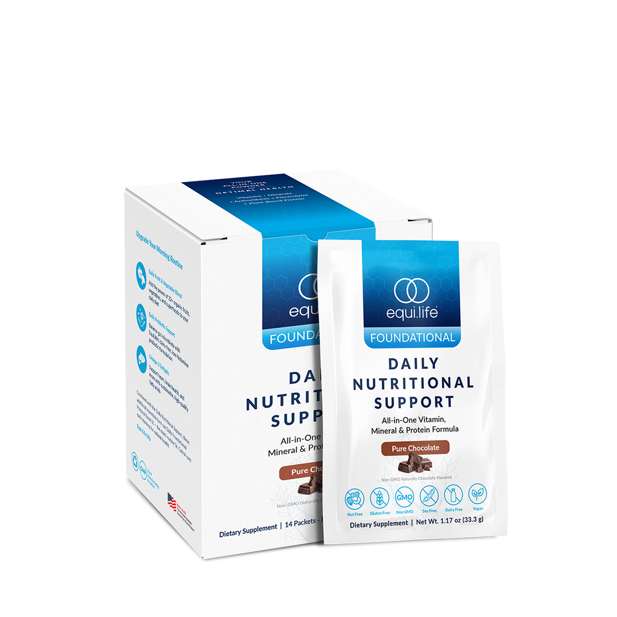 Daily Nutritional Support Chocolate Travel Packets - Front