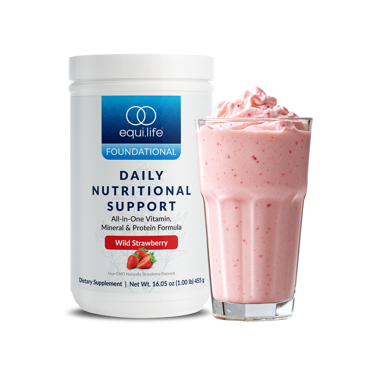 Daily Nutritional Support Strawberry - Bottle - Front