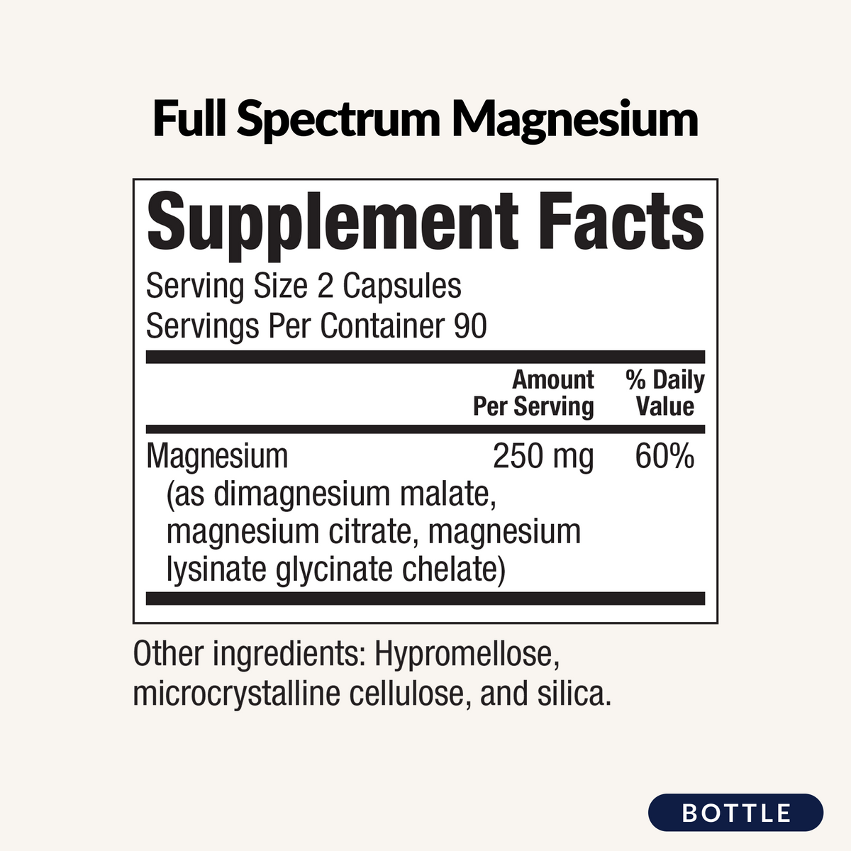 Full Spectrum Magnesium - Supplement Facts