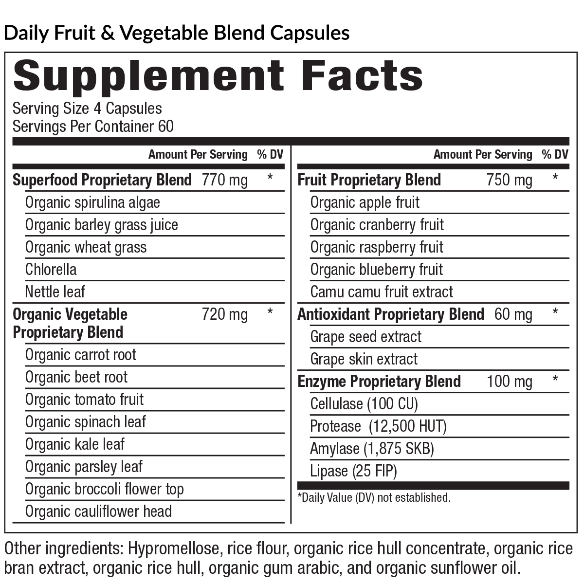 Daily Fruit & Vegetable Blend (Capsules)