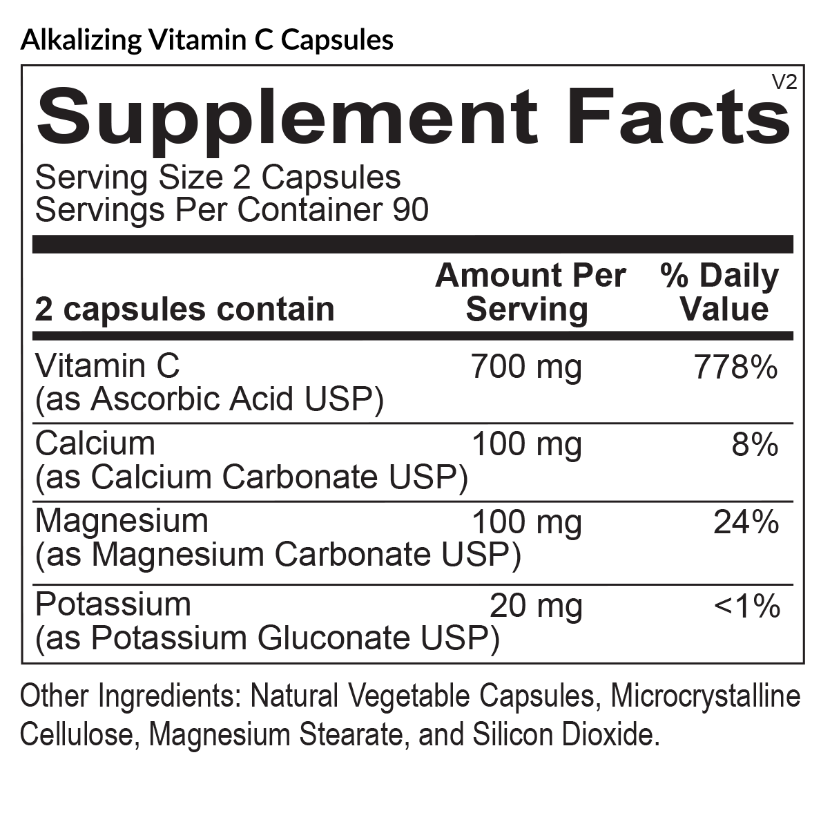 Alkalizing Vitamin C Capsules