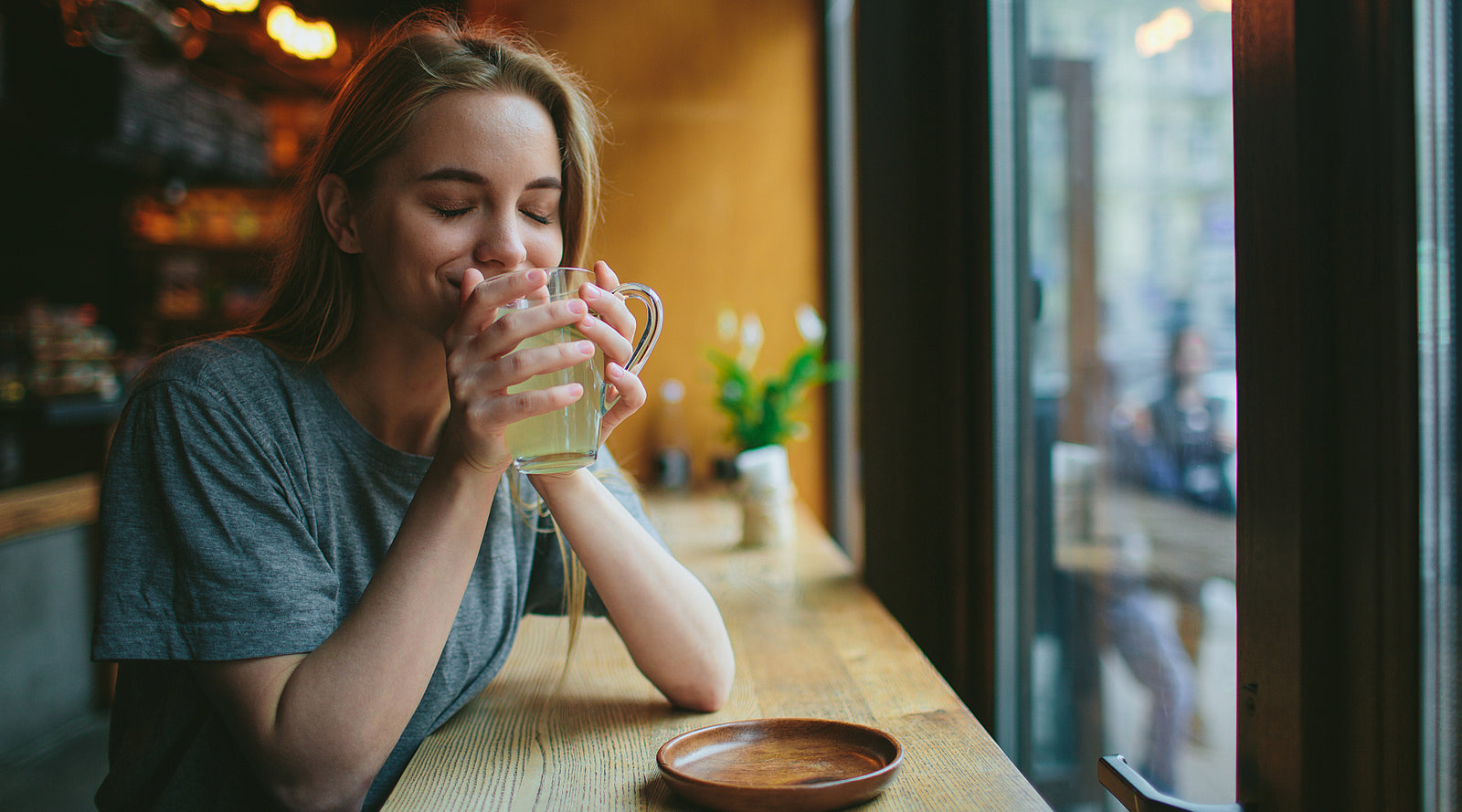 Woman Drinking Giner Tea