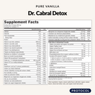 Dr. Cabral Detox Vanilla - DNS Supplement Facts