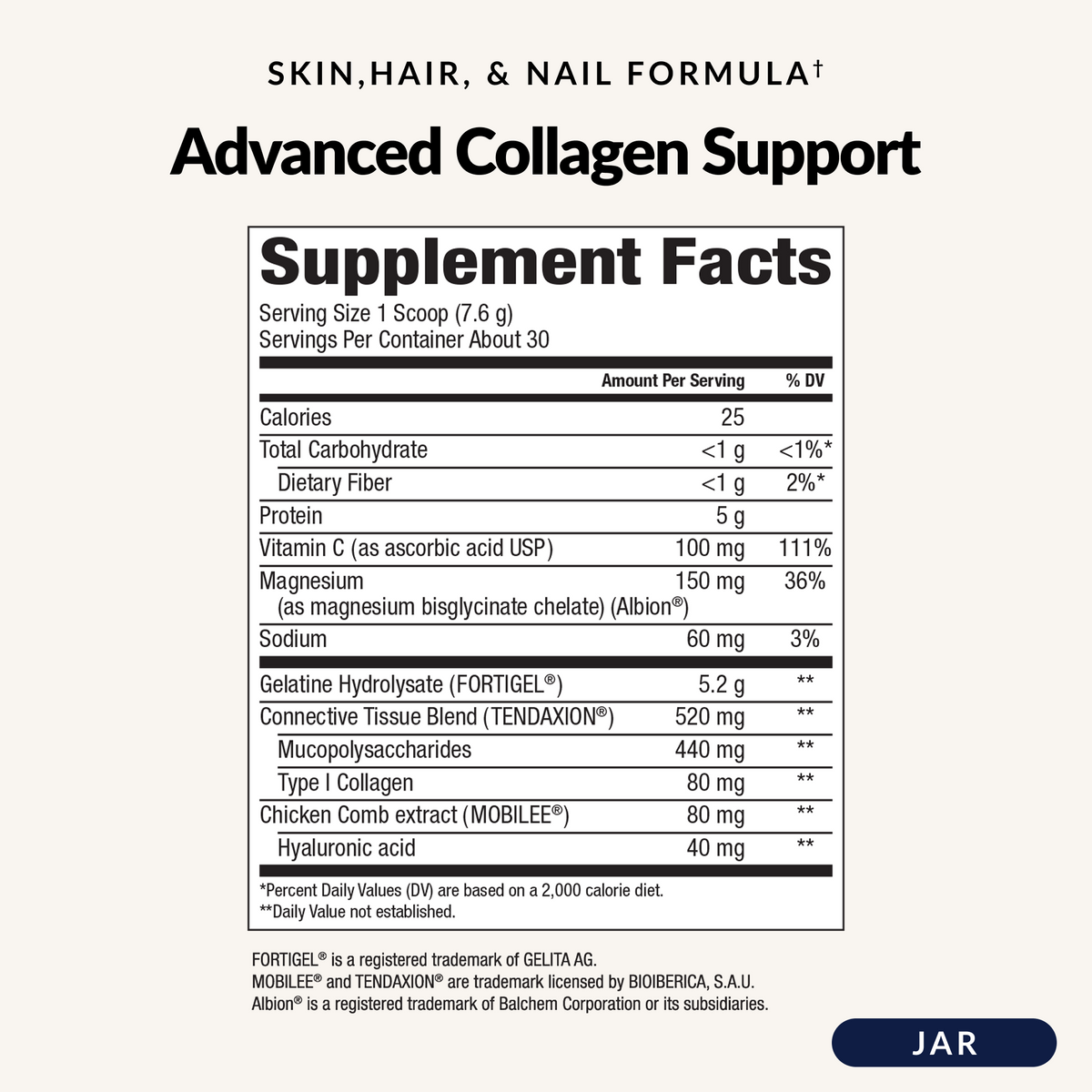 Advanced Collagen Support - Supplement Facts