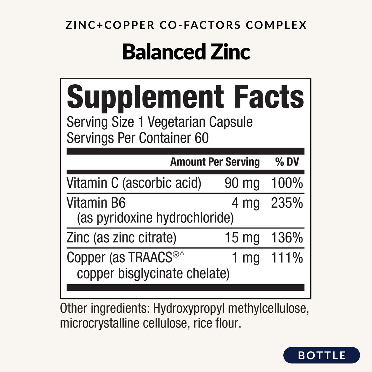 Balanced Zinc - Supplement Facts