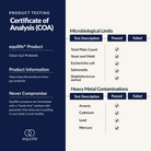 Clean Gut Probiotic - Certificate of Analysis