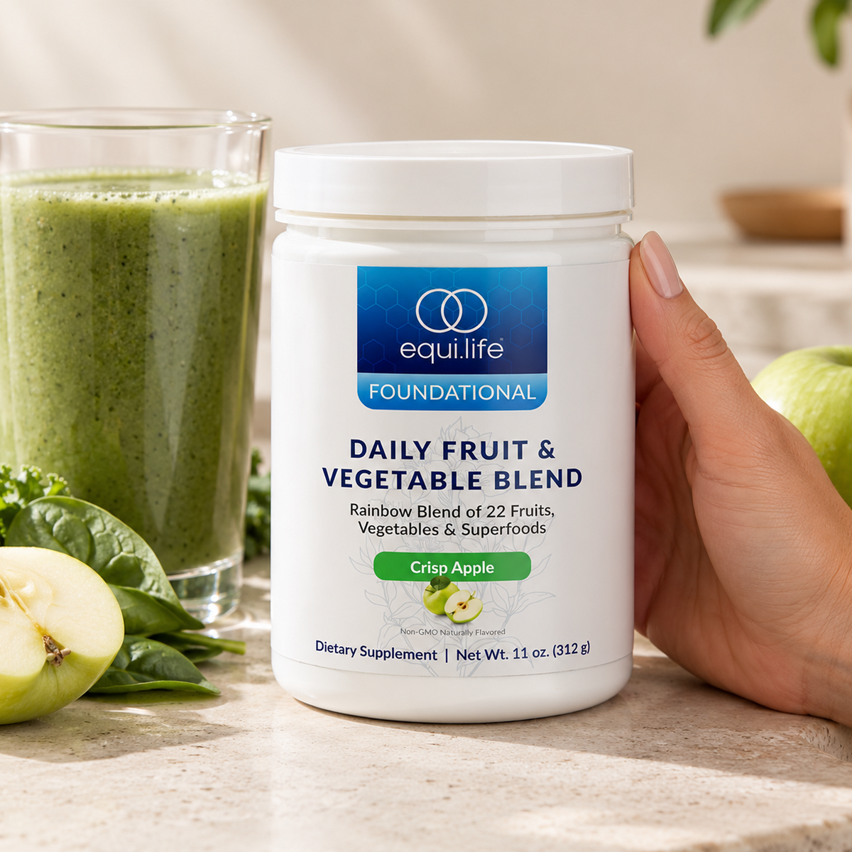 Daily Fruit and Vegetable Blend Crisp Apple - Bottle - Lifestyle