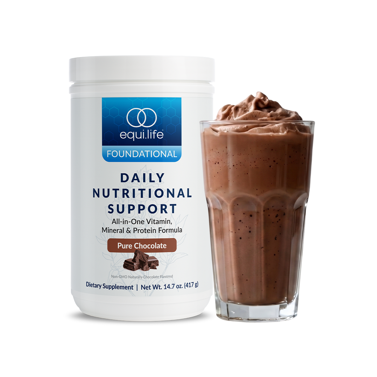 Daily Nutritional Support Chocolate Bottle - Front