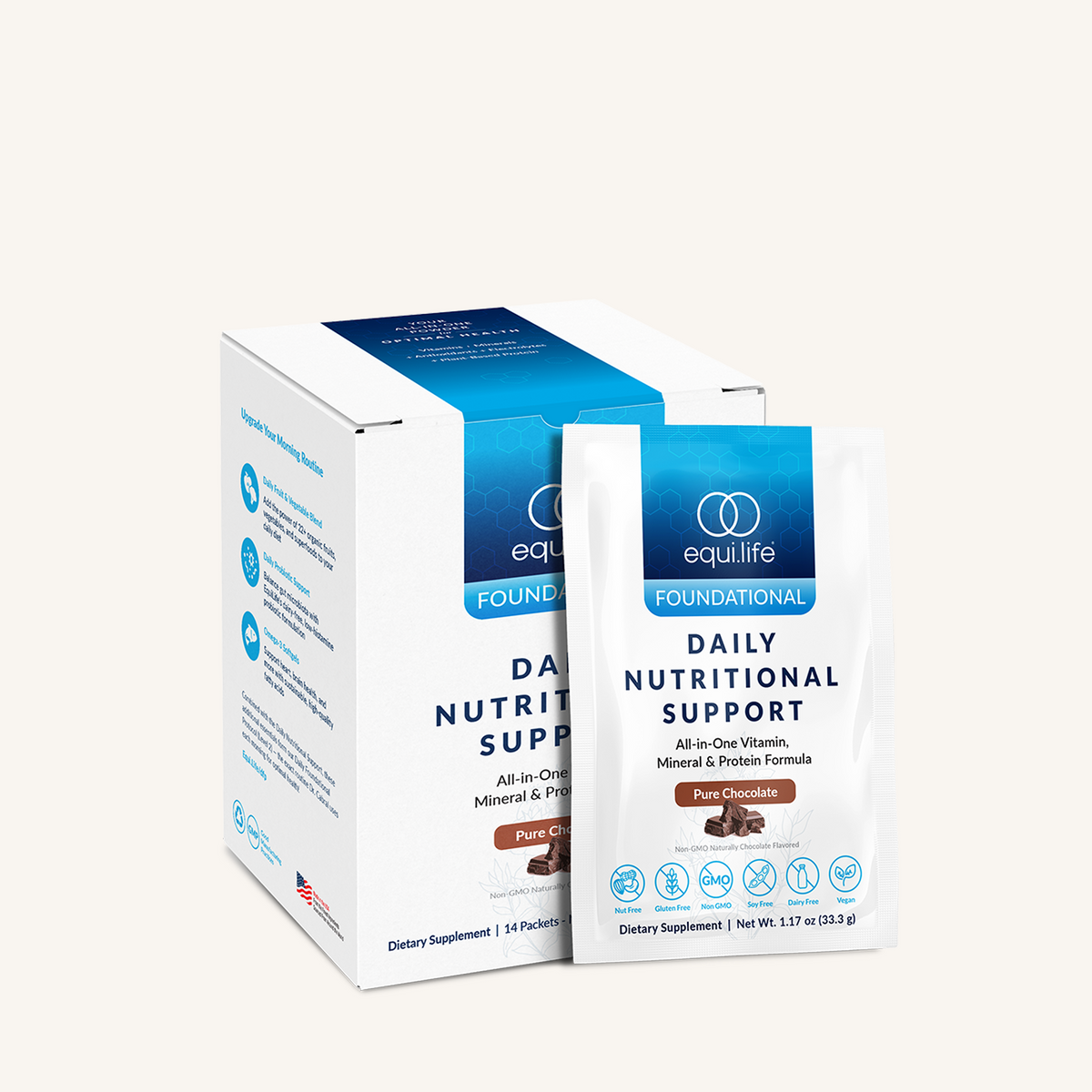 Daily Nutritional Support Chocolate - Travel Packets - Front