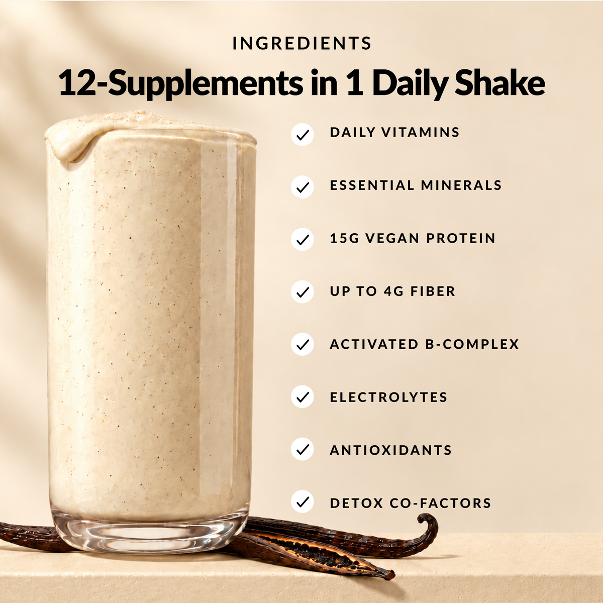 Daily Nutritional Support Vanilla - Bottle - Ingredients