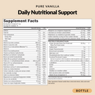 Daily Nutritional Support Vanilla - Bottle - Supplement Facts