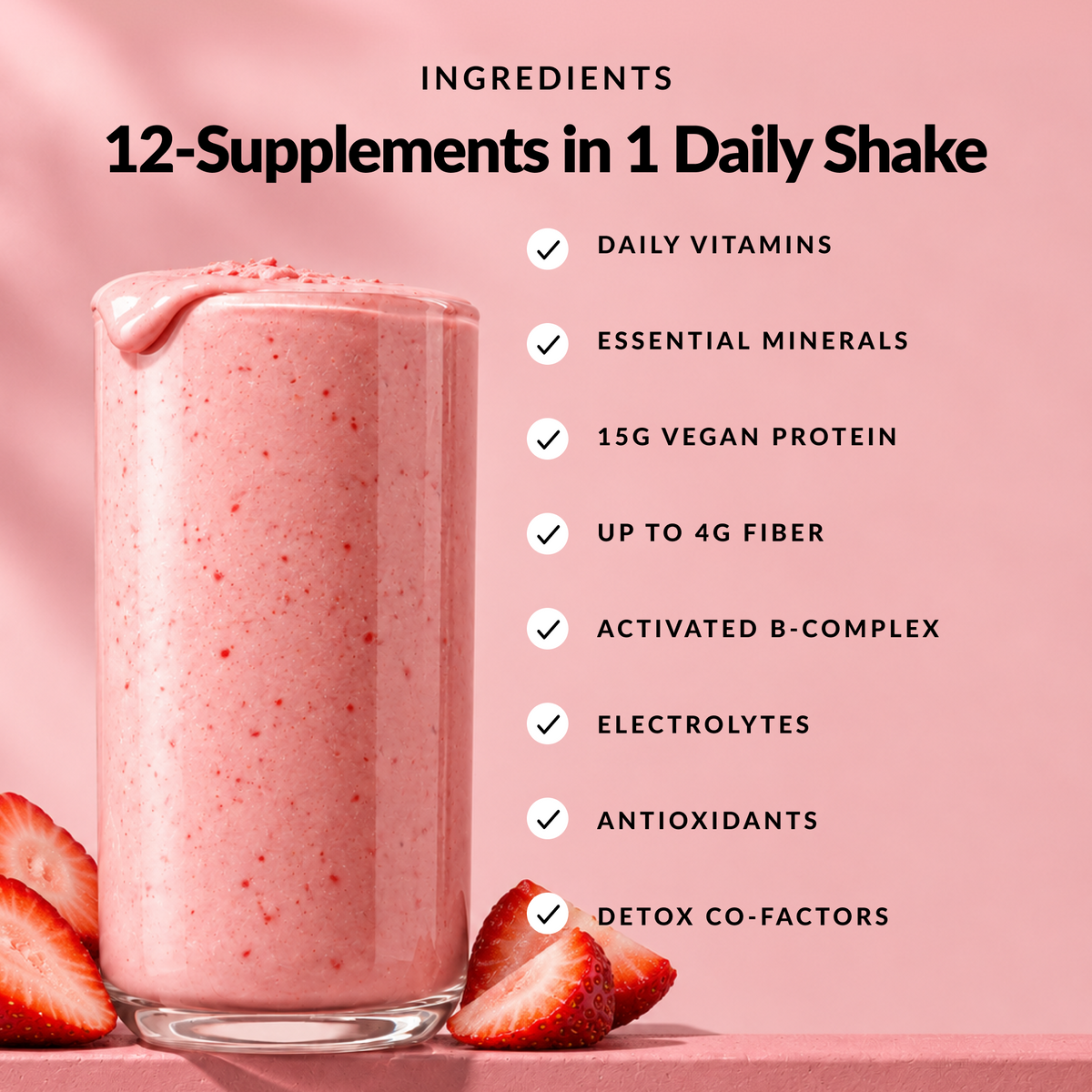 Daily Nutritional Support Strawberry - Bottle - Ingredients
