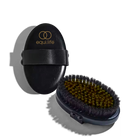 EquiLife Copper Dry Brush: an oval black brush with a strap, shown from above and from the bristle side