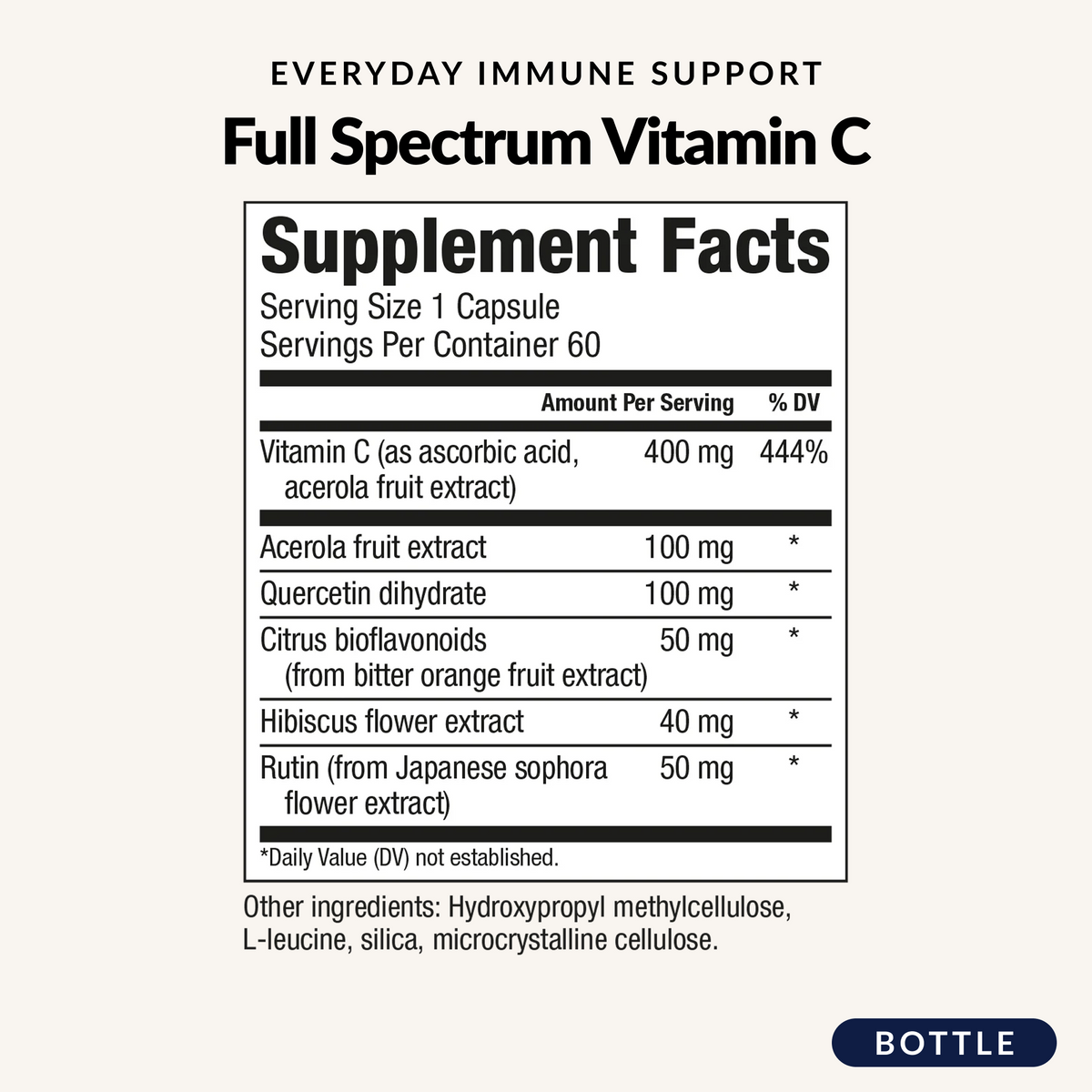 Full Spectrum Vitamin C - Supplement Facts