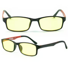 Daytime Blue Light Blocking Glasses, front and three-quarter views