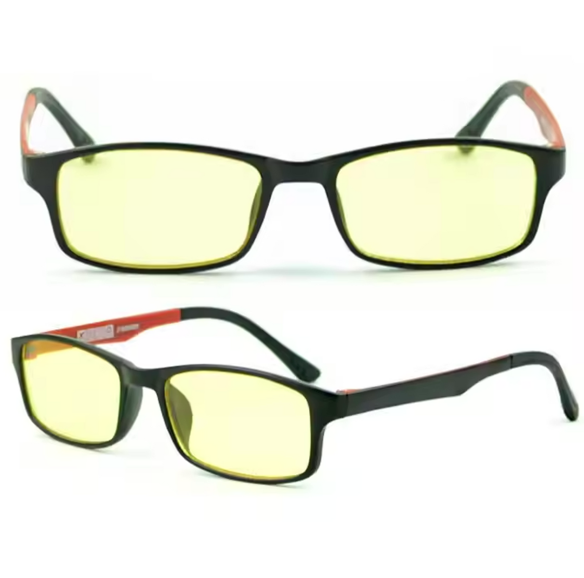 Daytime Blue Light Blocking Glasses, front and three-quarter views