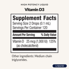 Vitamin D3 High-Potency Liquid - Supplement Facts