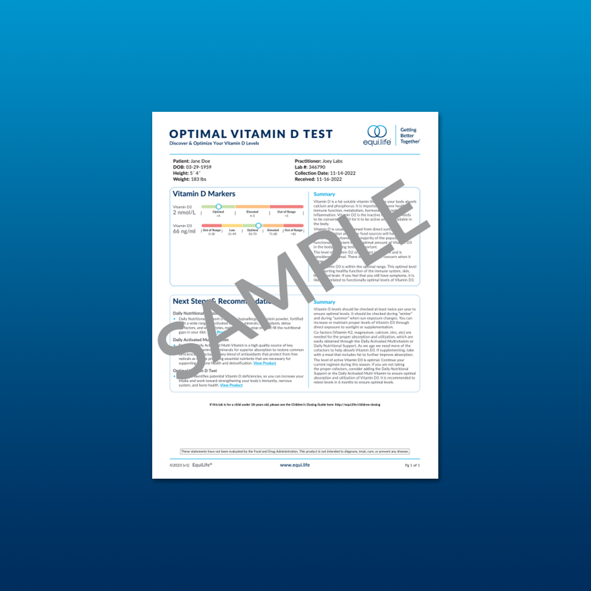 Optimal Vitamin D Test