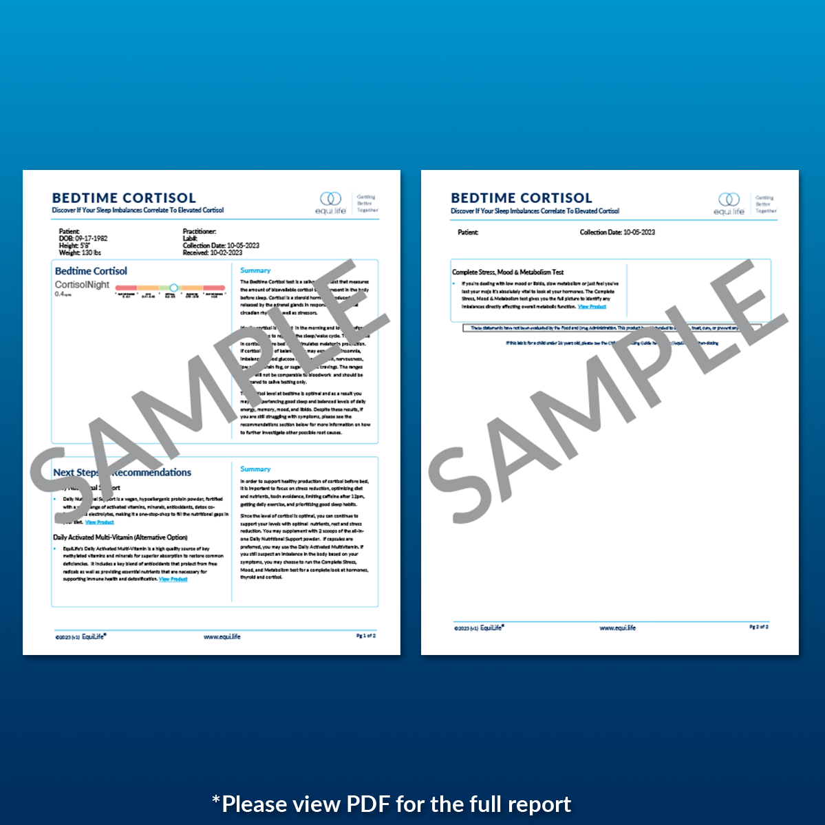 Bedtime Cortisol Test
