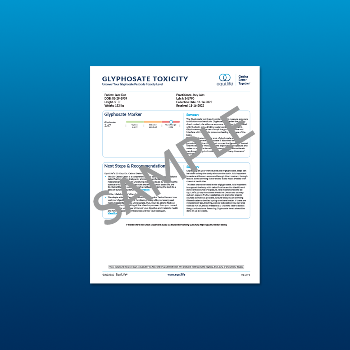 Glyphosate Toxicity Test