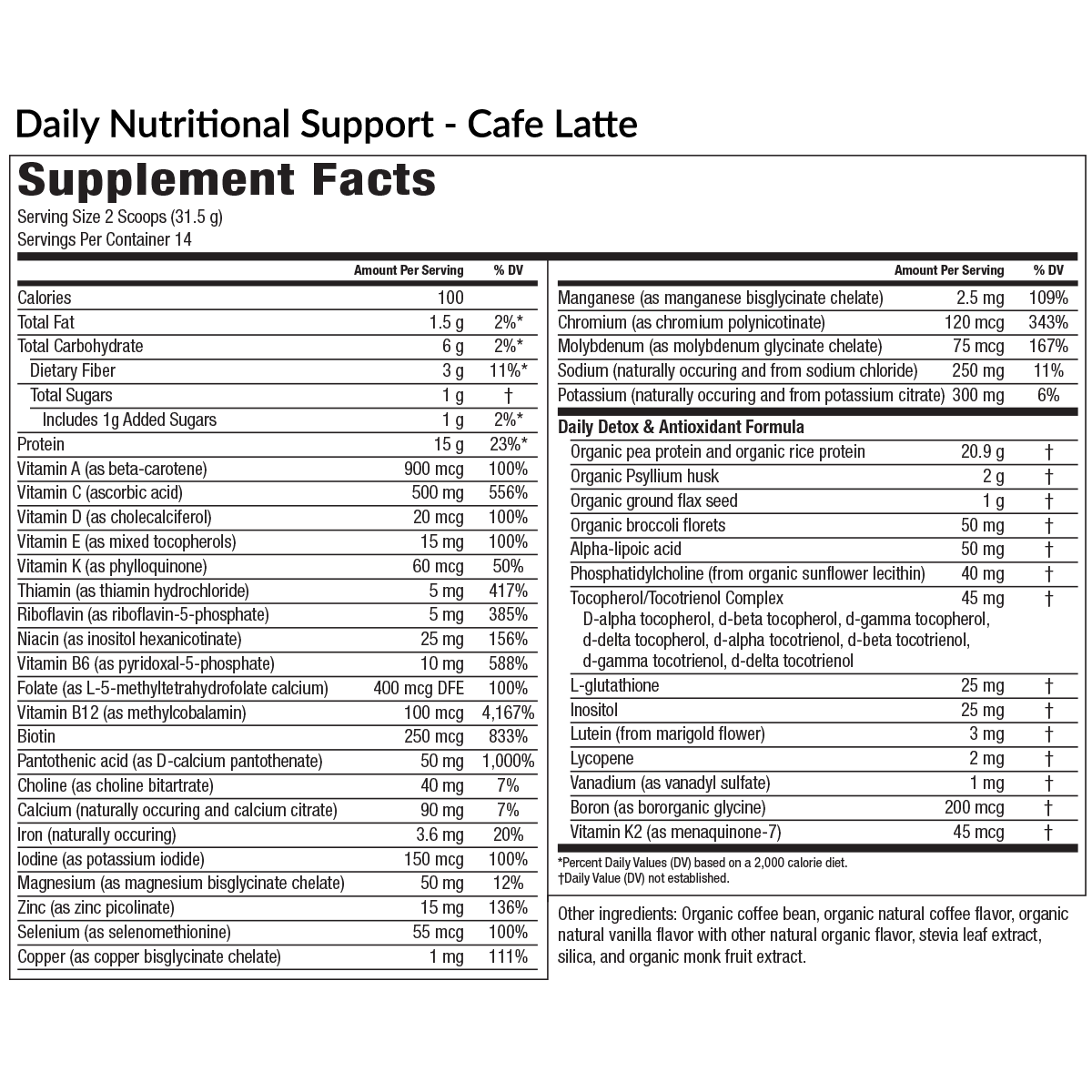 Daily Nutritional Support - Cafe Latte
