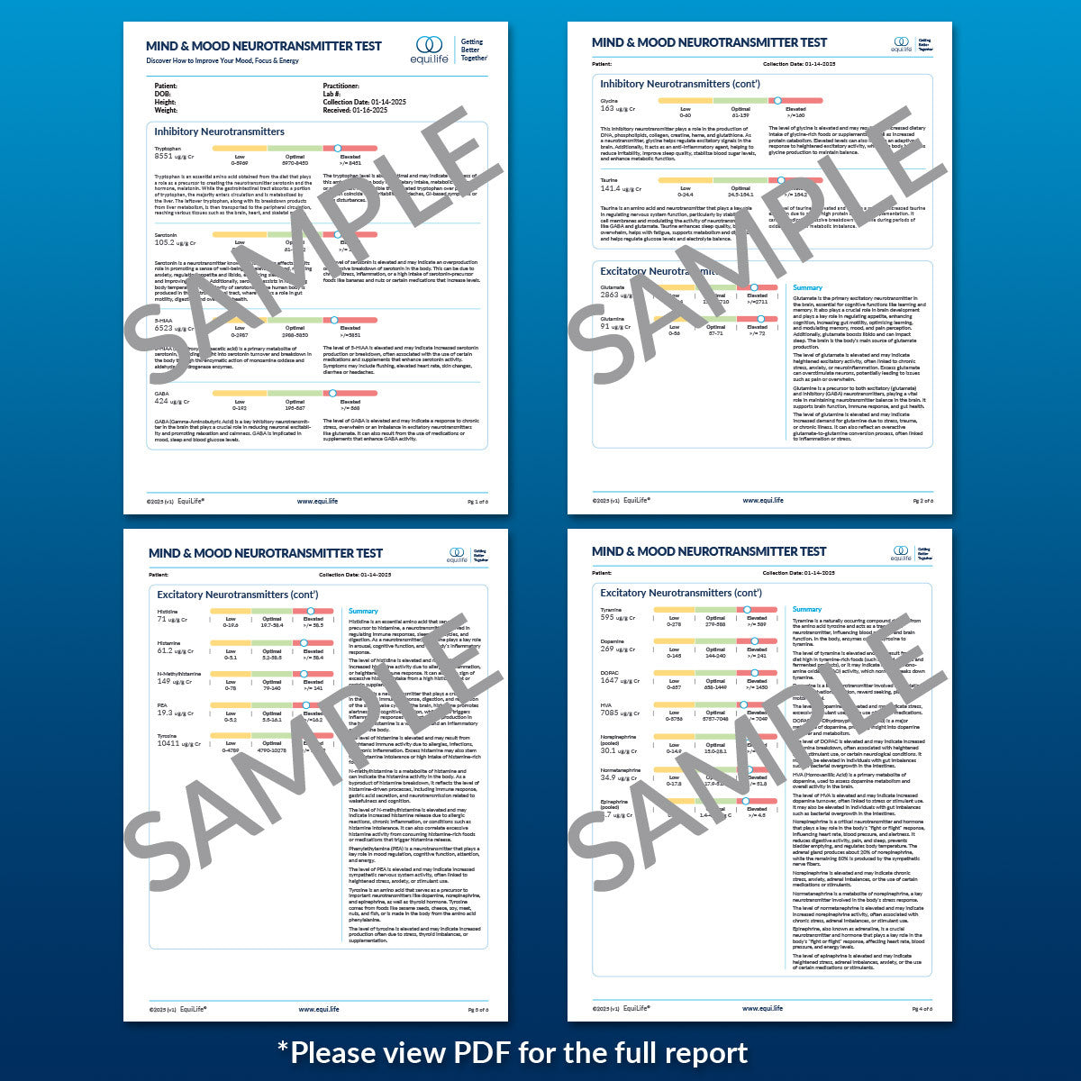 Mood &amp; Mind Neurotransmitter Test