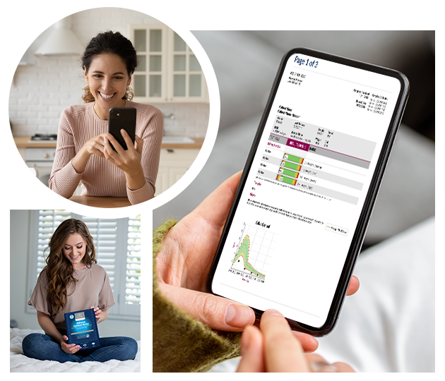 EquiLife Adrenal Cortisol Stress Test results shown on a phone