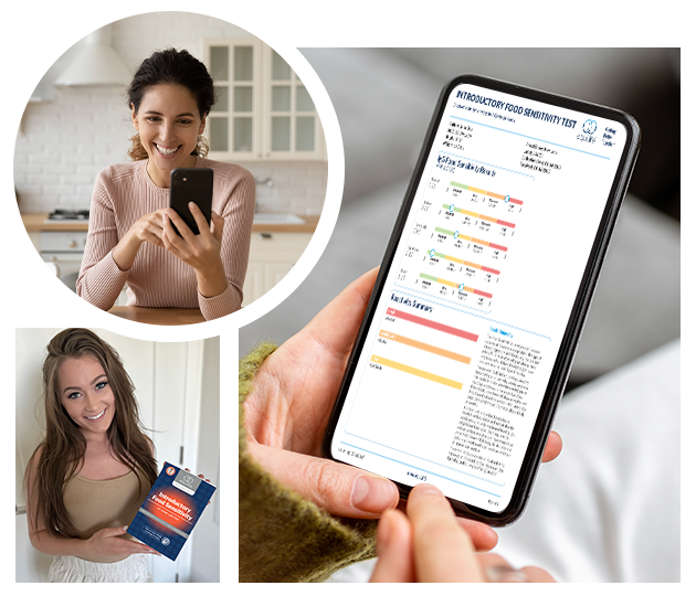 EquiLife Introductory Food Sensitivity IgG Test results shown on a phone