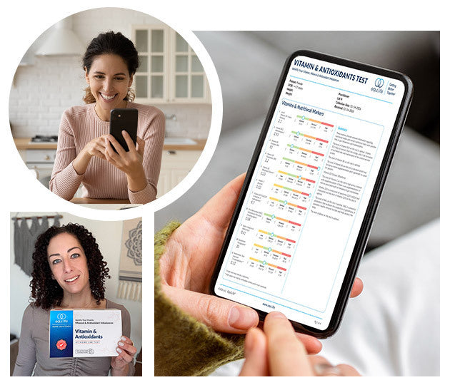 EquiLife Vitamin & Antioxidants Test results shown on a phone