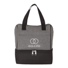 EquiLife Lunch Cooler in heather gray with black handles, a front pocket, and a zippered lower compartment